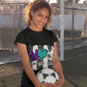 白黒ピースラブストライプのサッカー Tシャツ