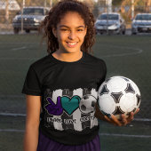 白黒ピースラブストライプのサッカー Tシャツ