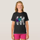 白黒ピースラブストライプのサッカー Tシャツ (正面フル)