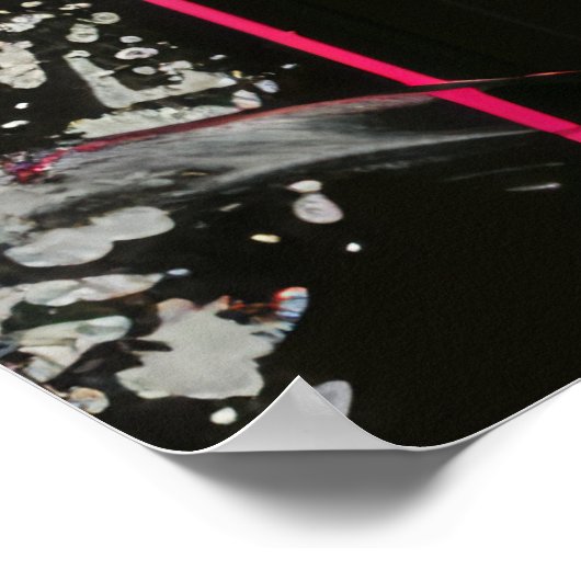 白黒ピ絵を描ンク抽象芸術の女性 ポスター (角)