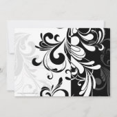 白黒ファウンテンスワールブライダルシャワー 招待状 (裏面)