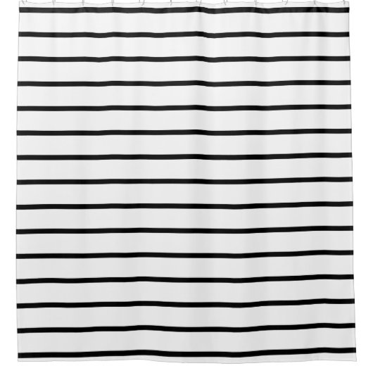 白黒ファッションのストライプなシャワー・カーテン シャワーカーテン (正面)
