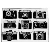 白黒ファッションドの古い写真カメラ ラージペーパーバッグ (裏面)