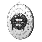 白黒ファッション唇イラストレーション ダーツボード (正面右)