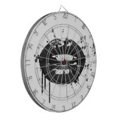 白黒ファッション唇イラストレーション ダーツボード (正面左)