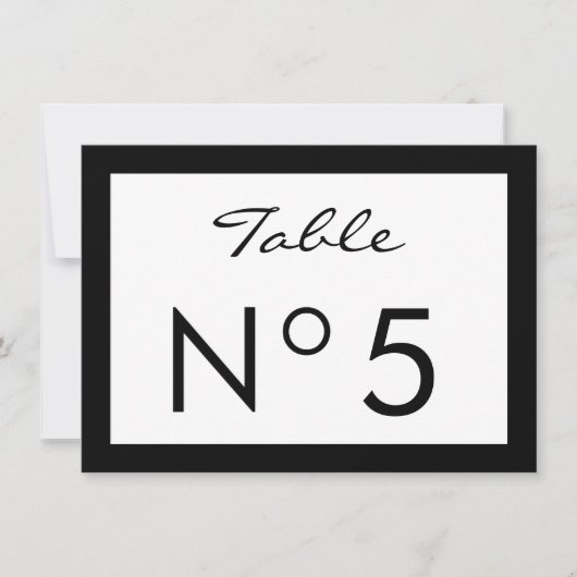 白黒ファッション甘い16テーブル番号カード 招待状 (正面)