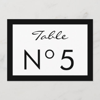 白黒ファッション甘い16テーブル番号カード 招待状