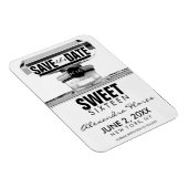 白黒ファッション甘い16日付を保存 マグネット (右側)