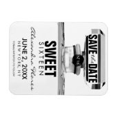 白黒ファッション甘い16日付を保存 マグネット (横)