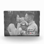 白黒ファミリセット。年のハート家族の写真 フォトブロック (正面)