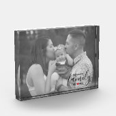 白黒ファミリセット。年のハート家族の写真 フォトブロック (左)