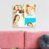 白黒ファミリフォトコラージキャンバス印刷 キャンバスプリント (インサイチュ (リビング))