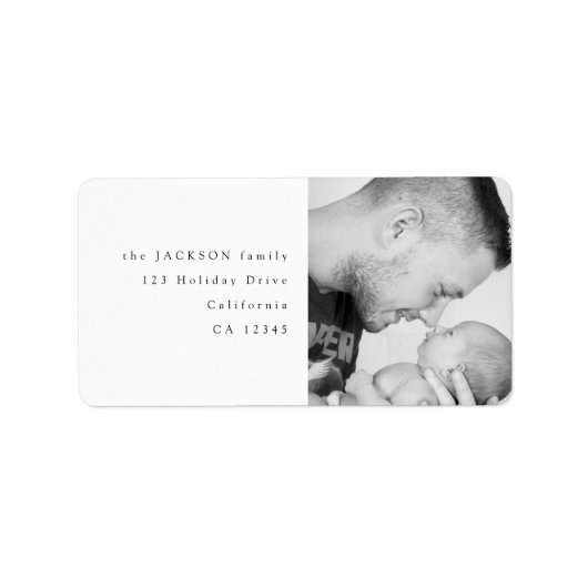 白黒ファミリフォト差出人住所 ラベル (正面)