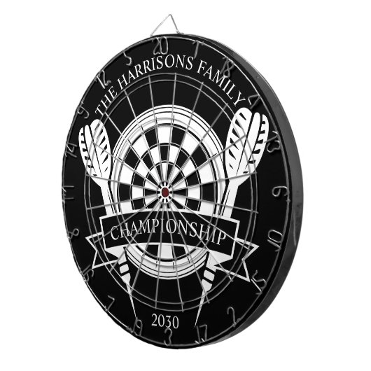 白黒ファミリー名前をカスタムする ダーツボード (正面右)