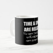 白黒ファミリー科学おもしろい引用文 コーヒーマグカップ (正面左)