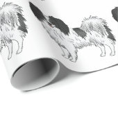 白黒ファレーヌ玩具飼育犬の柄 ラッピングペーパー (ロールコーナー)