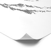 白黒ファンキーウルフ顔ヘッドスケッチ ポスター (角)