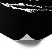 白黒ファンキーウルフ顔ヘッドスケッチ ポスター (角)