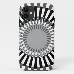 白黒ファンキーストライプのシームレスな図 iPhone 11 ケース
