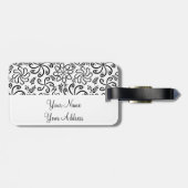 白黒ファンキーフラワーズラゲッジタグ ラゲッジタグ (裏面横)