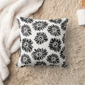 白黒ファンキーフローラ クッション (ブランケット)
