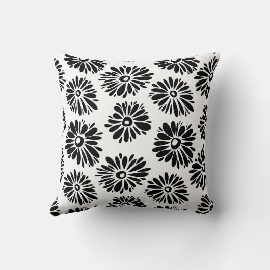 白黒ファンキーフローラ クッション (裏面)