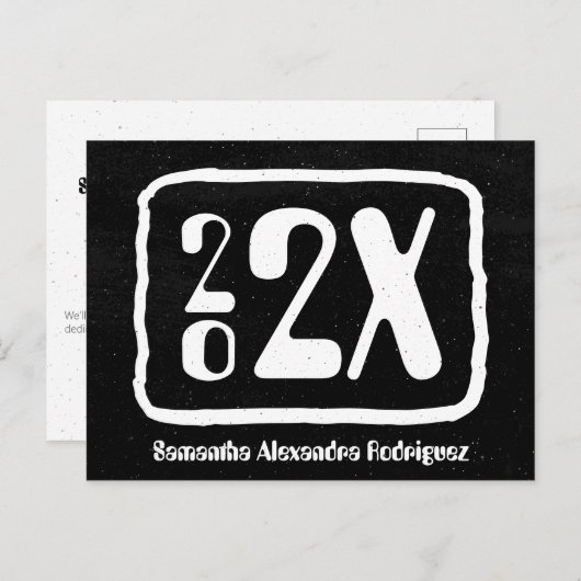 白黒ファンキー学年卒業 ポストカード (正面/裏面)