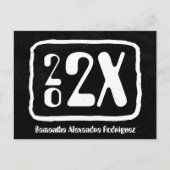 白黒ファンキー学年卒業 ポストカード (正面)