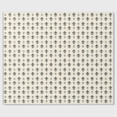 白黒ファンシーな（紋章の）フラ・ダ・リ ラッピングペーパー (フラット)