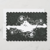 白黒ファンシーのボートウエディング招待 招待状 (裏面)