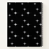 白黒ファンシーフェイクダイヤモンドデザイン名前をカスタムする ノートブック (裏面)