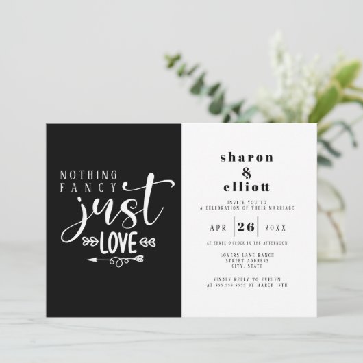 白黒ファンシー無し愛結婚の 招待状 (スタンド正面)