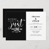 白黒ファンシー無し愛結婚の 招待状 (正面/裏面)