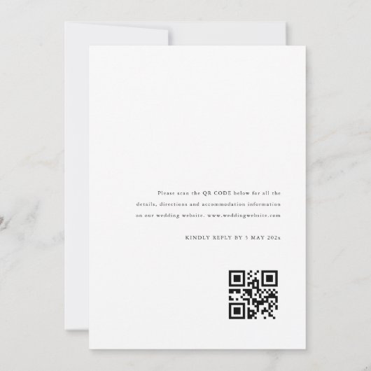 白黒ファンシー結婚式招待状なし 招待状 (裏面)