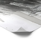 白黒ファンタジーウルフマウンテンムーン ポスター (角)