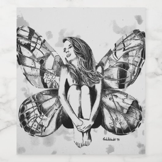 白黒ファンタジーフェアリー，カナダのアーティスト ワインラベル (シングルラベル)