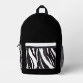 白黒ファーパター縁どンコリー プリントバックパック (正面)