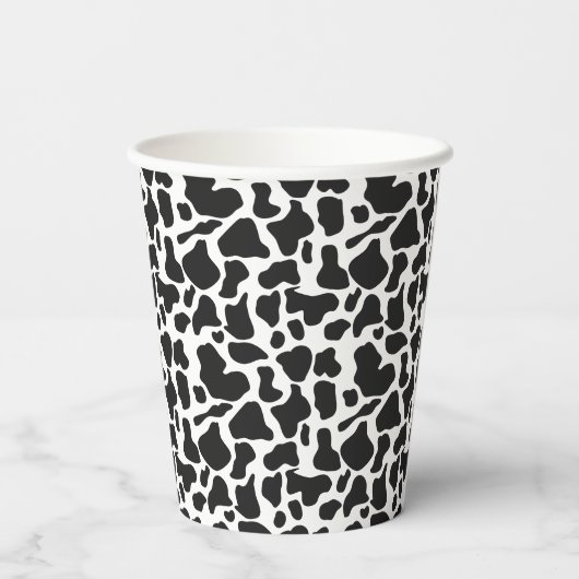 白黒ファームカウスポット誕生日 紙コップ (裏面)