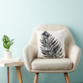 白黒ファーンリーフプリント クッション (椅子)