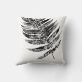 白黒ファーンリーフプリント クッション (裏面)
