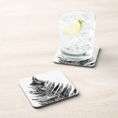 白黒ファーンリーフプリント コースター (右側)