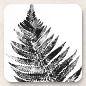 白黒ファーンリーフプリント コースター (正面)