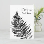 白黒ファーンリーフプリント 招待状 (スタンド正面)
