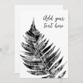 白黒ファーンリーフプリント 招待状 (正面/裏面)