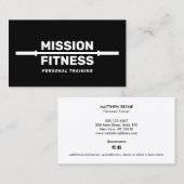 白黒フィットネスパーソナルトレーナー訓練 名刺 (正面/裏面)