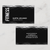 白黒フィットネスモダン名刺 名刺 (正面/裏面)