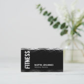 白黒フィットネスモダン名刺 名刺 (スタンド正面)