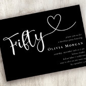 白黒フィフティスクリプト50誕生日 招待状
