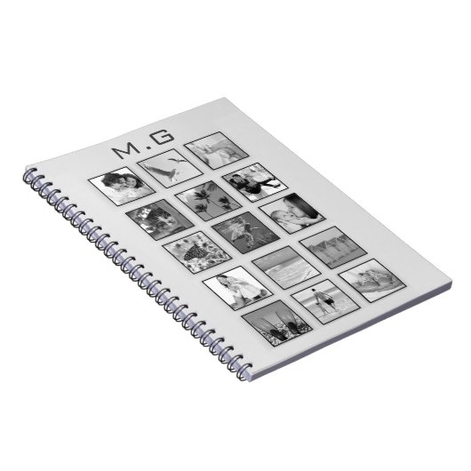 白黒フィルター付きフォトコラージュ ノートブック (右側)