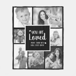 白黒フィルター愛される7写真 フリースブランケット